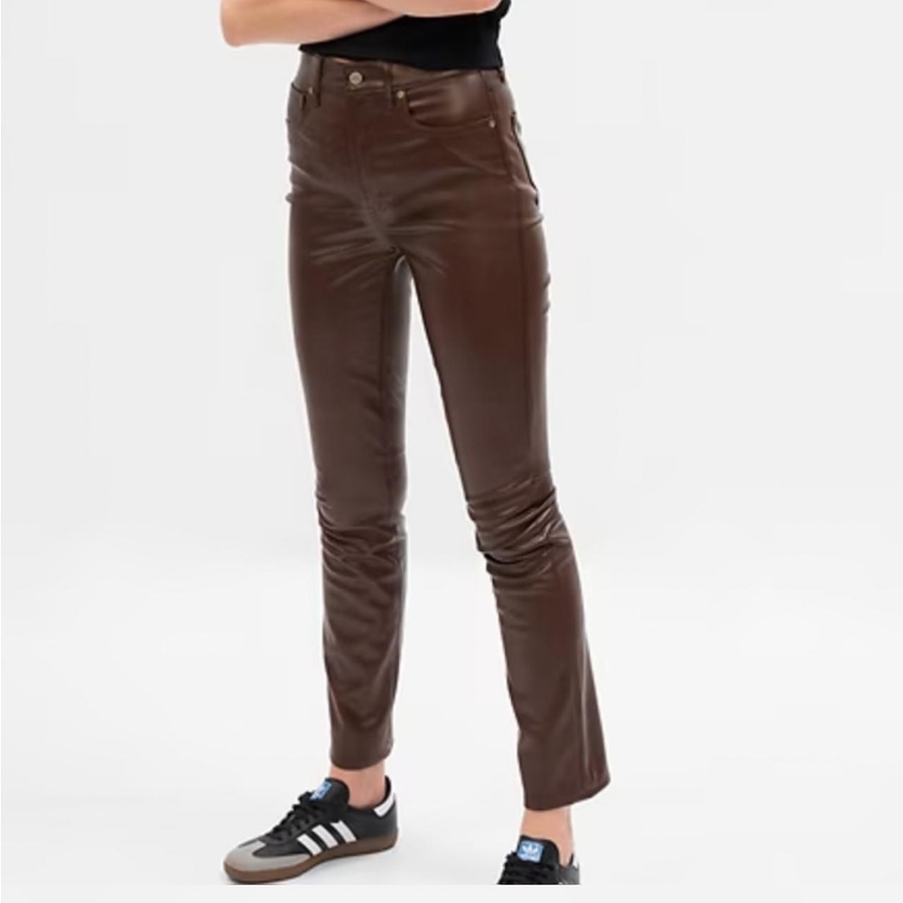 Brown leather pant